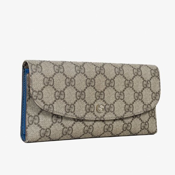 Gucci Brown Ivory GG Supreme Monogram Continental Wallet - Picture 2 of 10